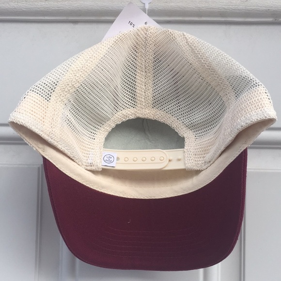 LIFE IS GOOD Trucker Hat  SnapBack Burgundy/Beige - Picture 4 of 11
